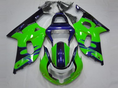01-03 Verde Brillante & Azul Suzuki GSXR 600-750 Carenados Moto