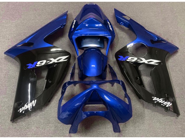 03-04 Azul Brillante & Negro Kawasaki ZX6R Carenados Moto 03-04 Azul Brillante & Negro Kawasaki ZX6R Carenados Moto
