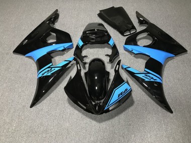 03-04 Negro Brillante & Azul Claro Yamaha R6 Carenados Moto