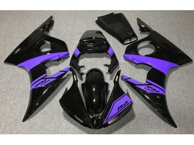 03-04 Negro Brillante & Morado Yamaha R6 Carenados Moto