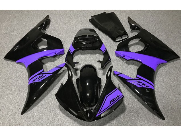 03-04 Negro Brillante & Morado Yamaha R6 Carenados Moto 03-04 Negro Brillante & Morado Yamaha R6 Carenados Moto