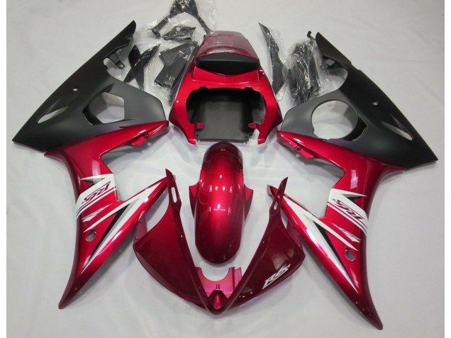 03-04 Rojo Brillante & Blanco Yamaha R6 Carenados Moto 03-04 Rojo Brillante & Blanco Yamaha R6 Carenados Moto