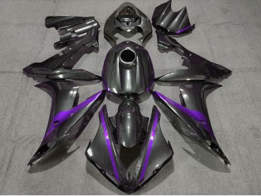 04-06 Fibra De Carbono Estilo W Púrpura Yamaha R1 Carenados Moto