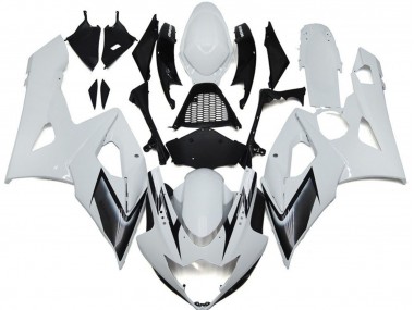 05-06 Estilo Blanco Brillante Con Toques Plateados Suzuki GSXR 1000 Carenados Moto