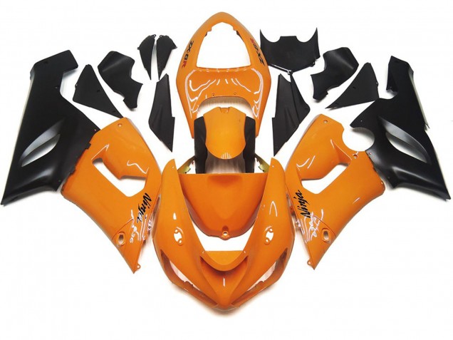 05-06 Naranja Claro & Negro Kawasaki ZX6R Carenados Moto 05-06 Naranja Claro & Negro Kawasaki ZX6R Carenados Moto