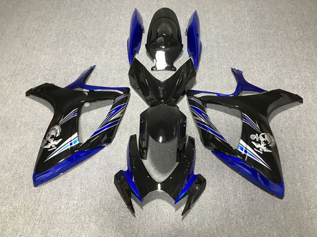 06-07 Azul Brillante & Negro Personalizado Suzuki GSXR 600-750 Carenados Moto 06-07 Azul Brillante & Negro Personalizado Suzuki GSXR 600-750 Carenados Moto