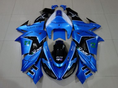 06-07 Azul Líquido & Logotipos Kawasaki ZX10R Carenados Moto