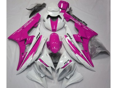 06-07 Blanco Brillante & Rosa Yamaha R6 Carenados Moto