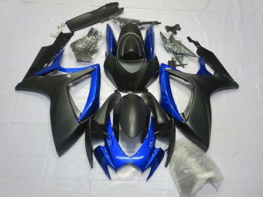 06-07 Negro Mate Azul Brillante Suzuki GSXR 600-750 Carenados Moto