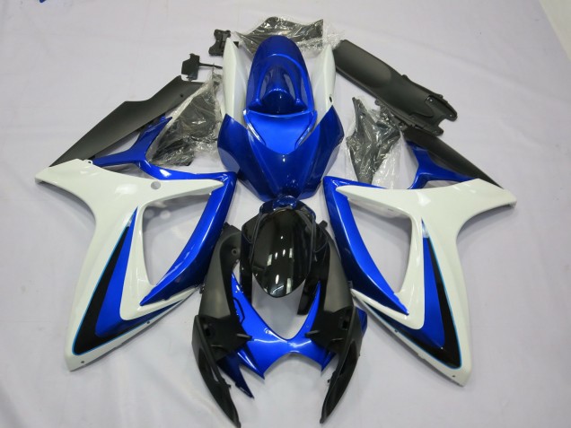 06-07 OEM Estilo Blanco Azul Suzuki GSXR 600-750 Carenados Moto 06-07 OEM Estilo Blanco Azul Suzuki GSXR 600-750 Carenados Moto