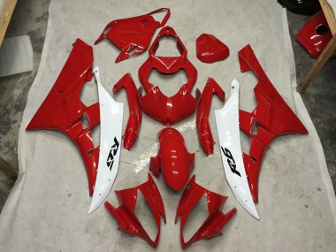 06-07 Rojo & Blanco Yamaha R6 Carenados Moto