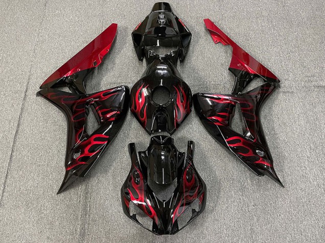 06-07 Rojo Brillante Llama Honda CBR1000RR Carenados Moto