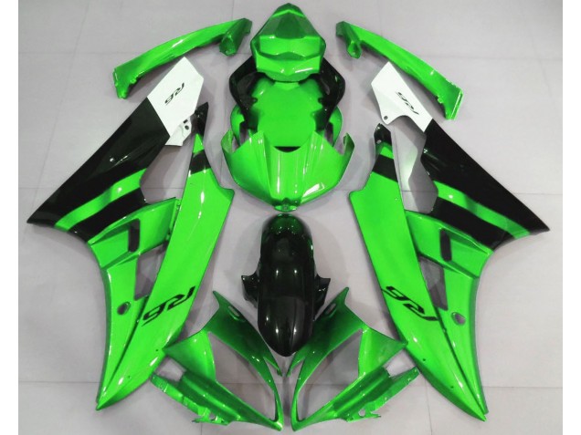 06-07 Verde Brillante & Negro Yamaha R6 Carenados Moto 06-07 Verde Brillante & Negro Yamaha R6 Carenados Moto