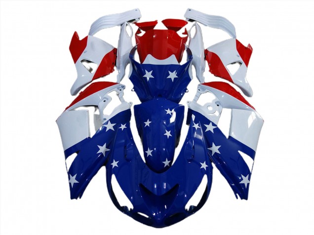 06-11 Bandera Estadounidense Kawasaki ZX14R Carenados Moto 06-11 Bandera Estadounidense Kawasaki ZX14R Carenados Moto
