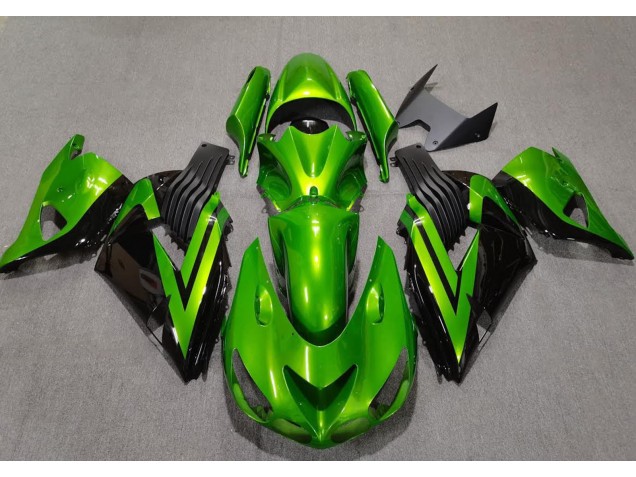 06-11 Verde Brillante & Negro Kawasaki ZX14R Carenados Moto 06-11 Verde Brillante & Negro Kawasaki ZX14R Carenados Moto