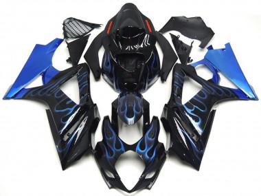07-08 Azul & Negro Personalizados Llama Suzuki GSXR 1000 Carenados Moto