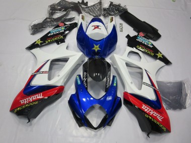 07-08 Blanco Rockstar Suzuki GSXR 1000 Carenados Moto