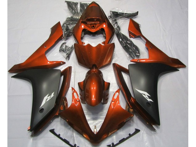 07-08 Naranja Brillante & Negro Yamaha R1 Carenados Moto