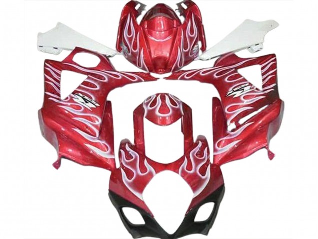 07-08 Rojo Brillante & Blanco Llama Suzuki GSXR 1000 Carenados Moto 07-08 Rojo Brillante & Blanco Llama Suzuki GSXR 1000 Carenados Moto