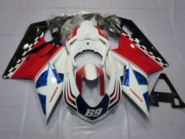 07-14 69 Blanco & Rojo Ducati 848 1098 1198 Carenados Moto
