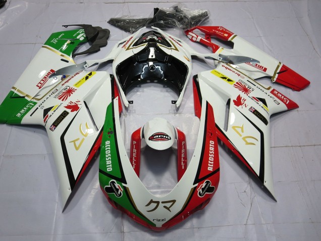 07-14 77 Blanco Rojo Verde Ducati 848 1098 1198 Carenados Moto 07-14 77 Blanco Rojo Verde Ducati 848 1098 1198 Carenados Moto