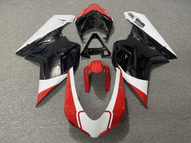 07-14 Rojo Brillo Blanco & Negro Ducati 848 1098 1198 Carenados Moto