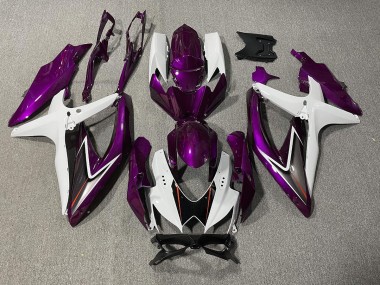 08-10 Púrpura Brillante & Blanco Suzuki GSXR 600-750 Carenados Moto