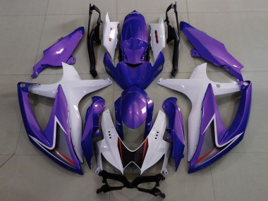 08-10 Púrpura Brillante & Blanco Suzuki GSXR 600-750 Carenados Moto