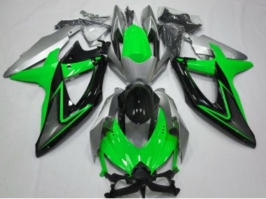 08-10 Verde & Plata Suzuki GSXR 600-750 Carenados Moto
