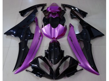 08-16 Negro Brillante & Morado Rosa Yamaha R6 Carenados Moto