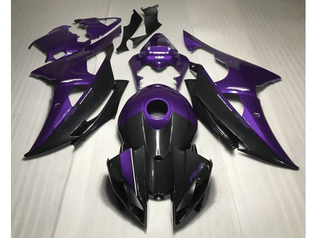 08-16 Púrpura Con Estilo Fibra De Carbono Yamaha R6 Carenados Moto 08-16 Púrpura Con Estilo Fibra De Carbono Yamaha R6 Carenados Moto