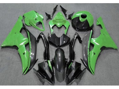08-16 Verde Brillante & Fibra De Carbono Yamaha R6 Carenados Moto