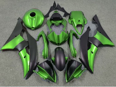 08-16 Verde & Negro Mate Yamaha R6 Carenados Moto
