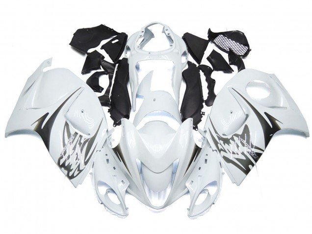 08-20 Blanco Brillante Con Logotipos De Estilo Plateado Suzuki GSXR 1300 Carenados Moto 08-20 Blanco Brillante Con Logotipos De Estilo Plateado Suzuki GSXR 1300 Carenados Moto