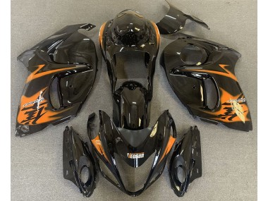 08-20 Negro Brillante & Naranja Suzuki GSXR 1300 Carenados Moto