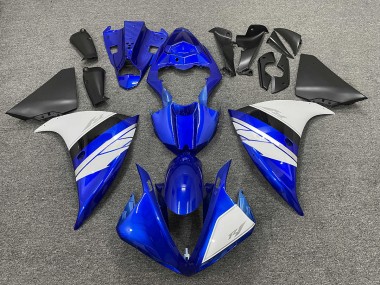 09-11 Blanco & Azul Brillante Con Base Negra Yamaha R1 Carenados Moto