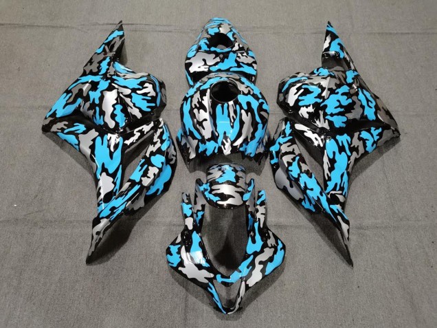 09-12 Azul Personalizado / Plata Camo Honda CBR600RR Carenados Moto 09-12 Azul Personalizado / Plata Camo Honda CBR600RR Carenados Moto