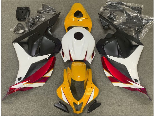 09-12 Rojo Brillo Blanco & Amarillo Honda CBR600RR Carenados Moto 09-12 Rojo Brillo Blanco & Amarillo Honda CBR600RR Carenados Moto