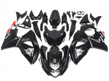 09-16 Estilo Sólido Negro Brillante & Rojo Suzuki GSXR 1000 Carenados Moto