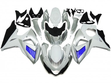 09-16 Plata & Blanco Personalizados Con Negro Suzuki GSXR 1000 Carenados Moto