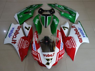 11-14 Blanco Brillante / Rojo / Verde Ducati 1199 Carenados Moto