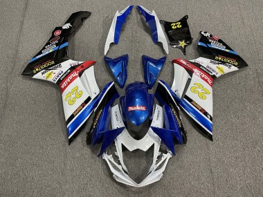 11-24 22 Rockstar Blanco & Azul Suzuki GSXR 600-750 Carenados Moto
