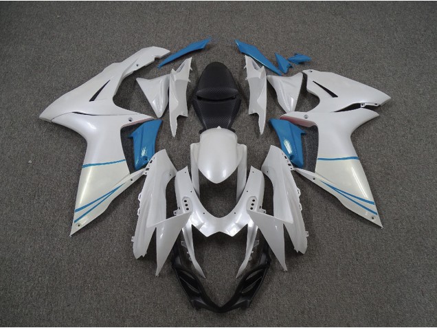 11-24 Blanco Perla & Azul Claro Suzuki GSXR 600-750 Carenados Moto 11-24 Blanco Perla & Azul Claro Suzuki GSXR 600-750 Carenados Moto