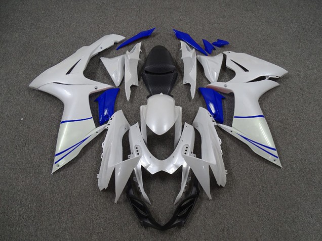 11-24 Blanco Perla & Azul Oscuro Suzuki GSXR 600-750 Carenados Moto 11-24 Blanco Perla & Azul Oscuro Suzuki GSXR 600-750 Carenados Moto