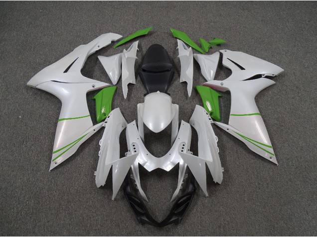 11-24 Blanco Perla & Verde Suzuki GSXR 600-750 Carenados Moto 11-24 Blanco Perla & Verde Suzuki GSXR 600-750 Carenados Moto