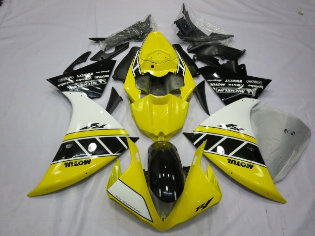 12-14 Amarillo & Blanco Yamaha R1 Carenados Moto 12-14 Amarillo & Blanco Yamaha R1 Carenados Moto