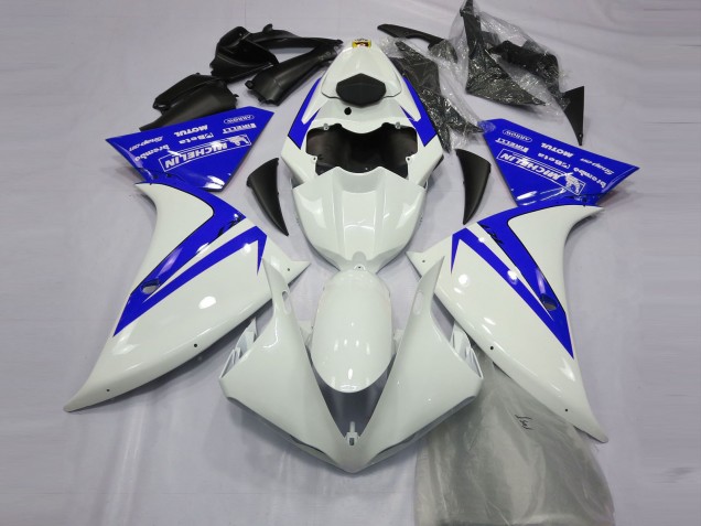 12-14 Blanco Brillante & Azul Yamaha R1 Carenados Moto 12-14 Blanco Brillante & Azul Yamaha R1 Carenados Moto