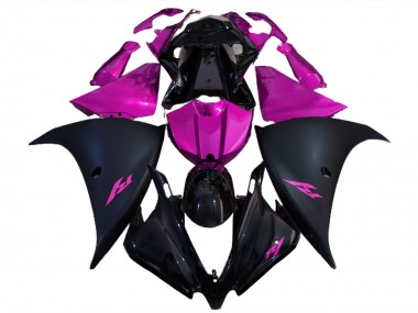 12-14 Negro Mate & Rosa Yamaha R1 Carenados Moto