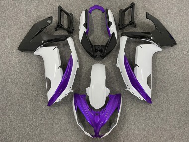 12-16 Blanco Brillante & Morado Kawasaki Ninja 650R Carenados Moto