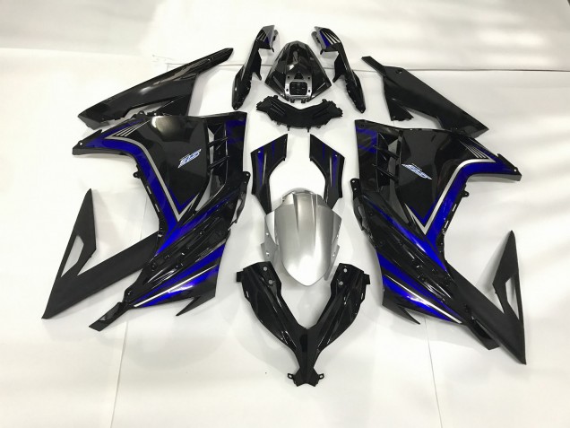 13-18 Negro Brillante & Azul Kawasaki Ninja 300 Carenados Moto 13-18 Negro Brillante & Azul Kawasaki Ninja 300 Carenados Moto